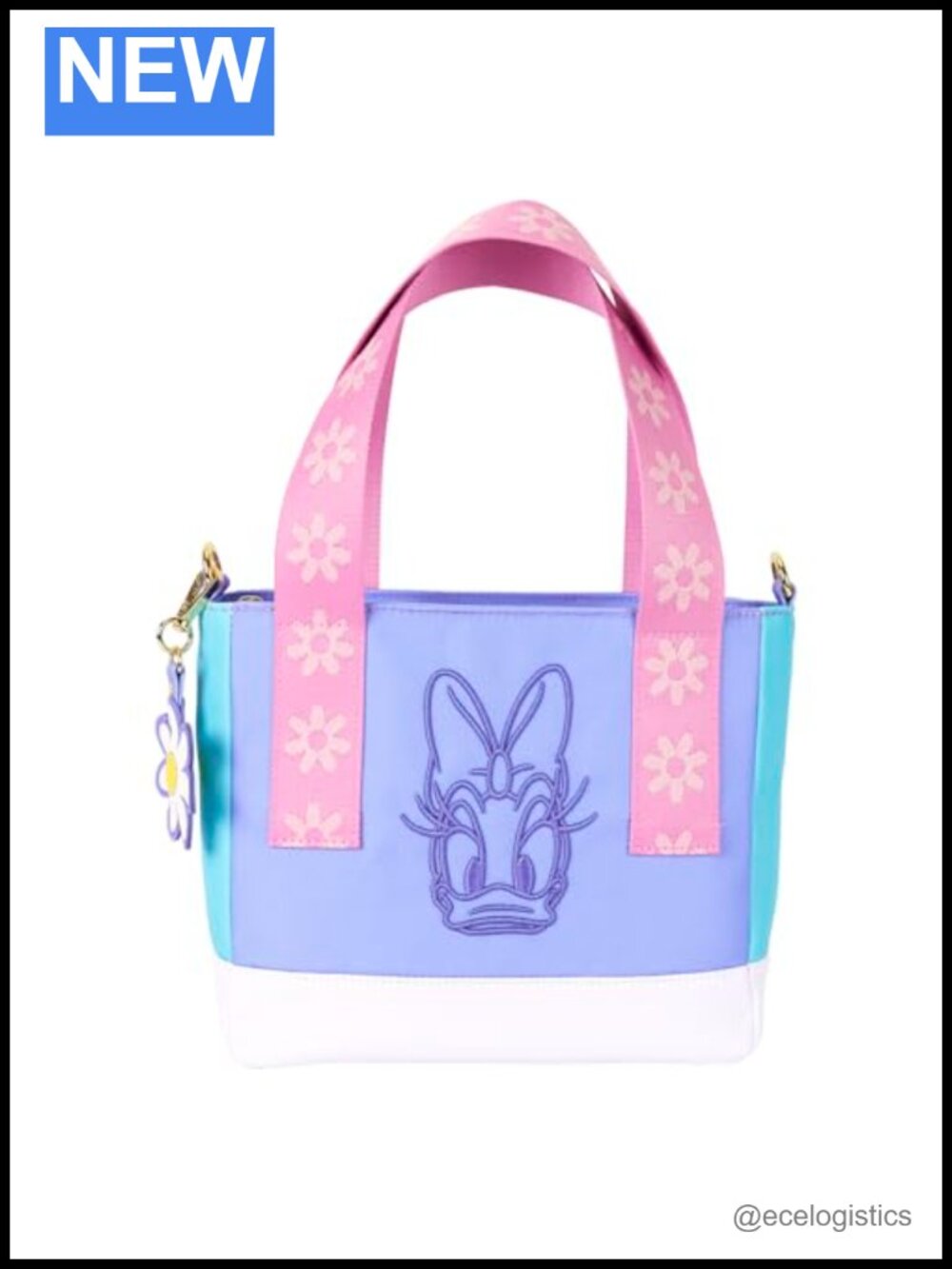 Nylon Mini Tote Bag with Detachable Strap and Charms